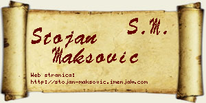 Stojan Maksović vizit kartica